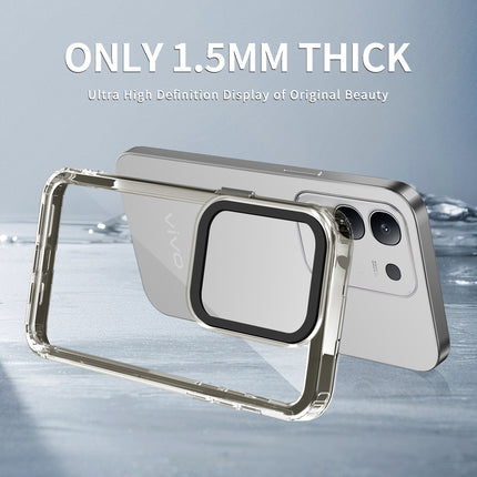 Mobizang Warrior Acrylic Clear Back Cover For Vivo T4X 5G | Slim Shockproof [Military Grade Protection] Hybrid Bumper Case (Grey Sides)