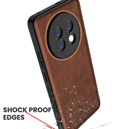 Mobizang Tux Leather Back Cover for Realme 13 PRO / 13 PRO PLUS | Slim Shockproof Camera Protection Bumper Case (Brown)