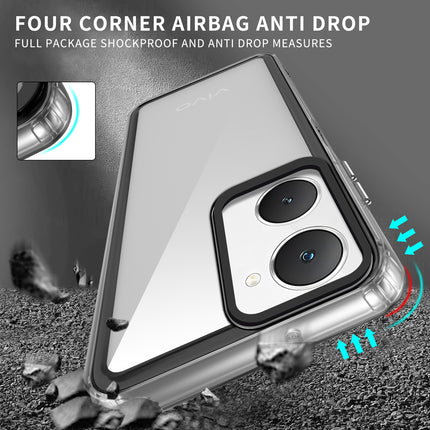 Mobizang Warrior Acrylic Clear Back Cover For Iqoo Z9 Lite | Slim Shockproof [Military Grade Protection] Hybrid Bumper Case (Transparent Sides)