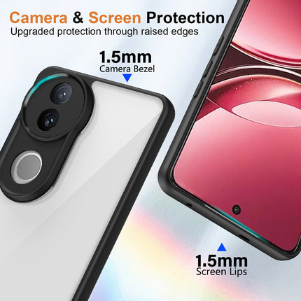 Mobizang Hawkeye Clear Back Cover for Vivo V50 5G | Camera Lens Protector Shockproof Slim Clear Case Cover (Black Sides)