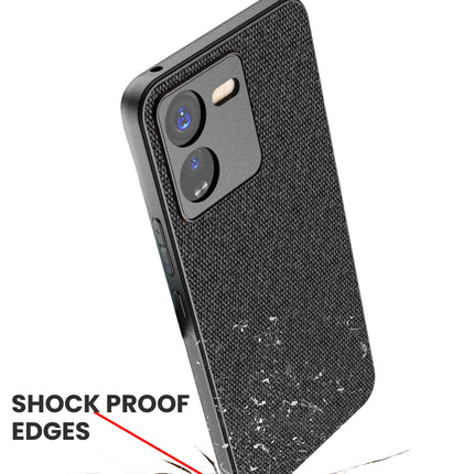 Mobizang Soft Full Fabric Protective Back Case Cover for IQOO Z9 | Shockproof Slim Hard Anti Slip Back Case (Black)