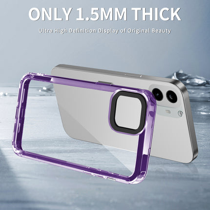 Mobizang Warrior Acrylic Clear Back Cover For Nothing CMF Phone 1 | Slim Shockproof [Military Grade Protection] Hybrid Bumper Case (Purple Sides)