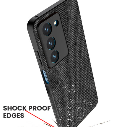 Mobizang Soft Full Fabric Protective Back Case Cover for Realme 14X | Shockproof Slim Hard Anti Slip Back Case (Black)