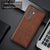 Mobizang Tux Leather Back Cover for Samsung Galaxy M35 (5G) | Slim Shockproof Camera Protection Bumper Case (Brown)