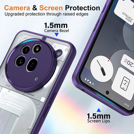 Mobizang Hawkeye Clear Back Cover for Nothing Phone 3A Pro | Camera Lens Protector Shockproof Slim Clear Case Cover (Purple Sides)
