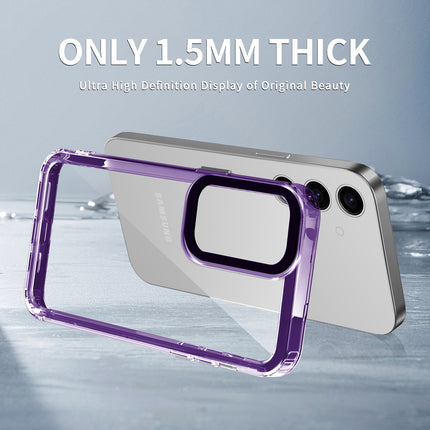 Mobizang Warrior Acrylic Clear Back Cover For Samsung Galaxy A35 (5G) | Slim Shockproof [Military Grade Protection] Hybrid Bumper Case (Purple Sides)