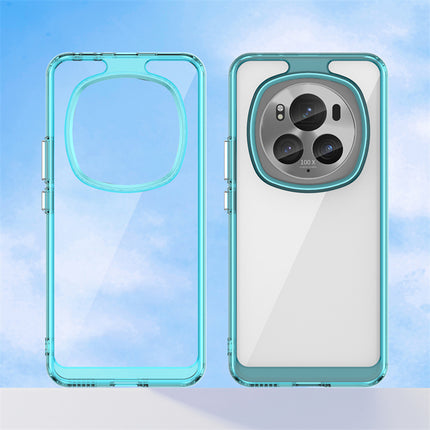 Mobizang Unicorn Acrylic Clear Back Cover For Honor Magic 6 PRO | Slim Shockproof [Military Grade Protection] Hybrid Bumper Case (Blue Sides)