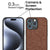 Mobizang Soft Fabric & Leather Hybrid Protective Back Cover for Apple iPhone 16 Pro Max | Shockproof Slim Hard Anti Slip Back Case (Brown)