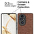 Mobizang Soft Fabric & Leather Hybrid Protective Back Cover for Honor 200 Pro (5G) | Shockproof Slim Hard Anti Slip Back Case (Brown)