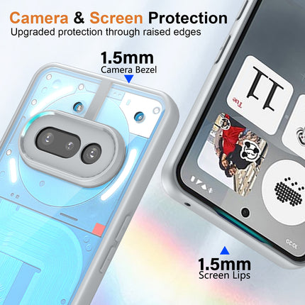 Mobizang Hawkeye Clear Back Cover for Nothing Phone 3A 5G | Camera Lens Protector Shockproof Slim Clear Case Cover (Grey Sides)
