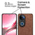 Mobizang Soft Fabric & Leather Hybrid Protective Back Cover for Vivo V50 5G | Shockproof Slim Hard Anti Slip Back Case (Brown)