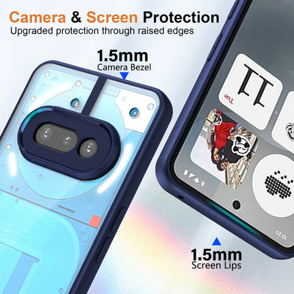 Mobizang Hawkeye Clear Back Cover for Nothing Phone 3A 5G | Camera Lens Protector Shockproof Slim Clear Case Cover (Blue Sides)