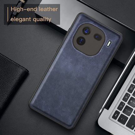 Kapa Tux Leather Back Cover for IQOO 12 (5G) | Slim Shockproof Camera Protection Bumper Case (Blue)
