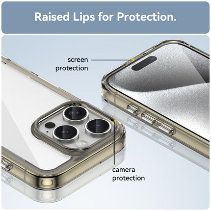 Mobizang Unicorn Acrylic Clear Back Cover For Apple iPhone 16 Pro | Slim Shockproof [Military Grade Protection] Hybrid Bumper Case (Grey Sides)