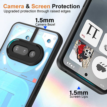 Mobizang Hawkeye Clear Back Cover for Nothing Phone 3A 5G | Camera Lens Protector Shockproof Slim Clear Case Cover (Black Sides)