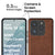 Mobizang Tux Leather Back Cover for Redmi Note 14 (5G) | Slim Shockproof Camera Protection Bumper Case (Brown)