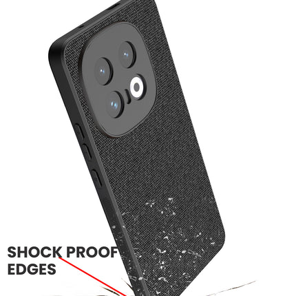 Mobizang Soft Full Fabric Protective Back Case Cover for Iqoo 13 (5G) | Shockproof Slim Hard Anti Slip Back Case (Black)