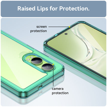 Mobizang Unicorn Acrylic Clear Back Cover For OnePlus Nord CE 4 Lite | Slim Shockproof [Military Grade Protection] Hybrid Bumper Case (Blue Sides)