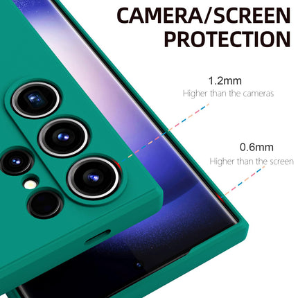 Mobizang Matte Protective Lens Flexible Back Cover for Samsung Galaxy S25 Ultra | Slim Silicone with Soft Lining Shockproof Full Body Bumper Case (Green)