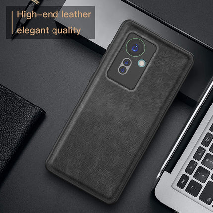 Kapa Tux Leather Back Cover for Oppo F25 Pro (5G) | Slim Shockproof Camera Protection Bumper Case (Black)