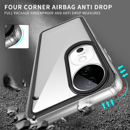 Mobizang Warrior Acrylic Clear Back Cover For Vivo V31 (5G) | Slim Shockproof [Military Grade Protection] Hybrid Bumper Case (Clear Sides)