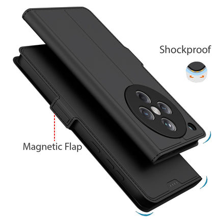 Mobizang Noble Slim Magnetic Leather Flip Case Cover for Oppo Find X8 | Card Holder Stand Flip Wallet Case (Black)