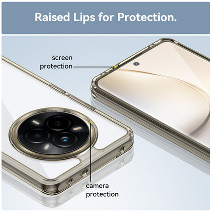 Mobizang Unicorn Acrylic Clear Back Cover For Realme 14 Pro 5G | Slim Shockproof [Military Grade Protection] Hybrid Bumper Case (Grey Sides)