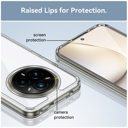 Mobizang Unicorn Acrylic Clear Back Cover For Realme 14 Pro+ (Plus) 5G | Slim Shockproof [Military Grade Protection] Hybrid Bumper Case (Clear Sides)