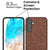 Mobizang Soft Fabric & Leather Hybrid Protective Back Cover for Samsung Galaxy M35 (5G) | Shockproof Slim Hard Anti Slip Back Case (Brown)