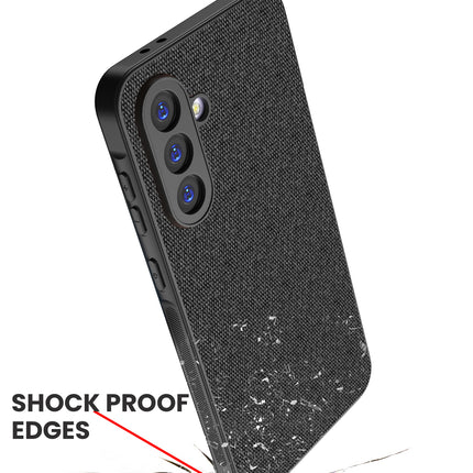 Mobizang Soft Full Fabric Protective Back Case Cover for Samsung Galaxy A36 | Shockproof Slim Hard Anti Slip Back Case (Black)