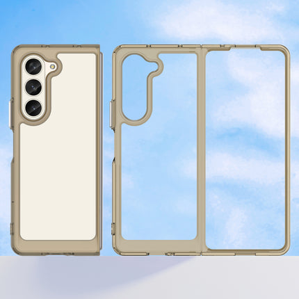 Mobizang Unicorn Acrylic Clear Back Cover For Samsung Galaxy Z Fold 6 | Slim Shockproof [Military Grade Protection] Hybrid Bumper Case (Grey Sides)