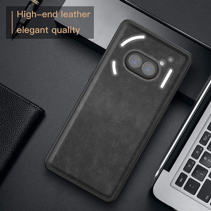 Kapa Tux Leather Back Cover for Nothing Phone 2A | Slim Shockproof Camera Protection Bumper Case (Black)