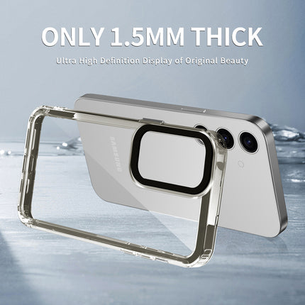Mobizang Warrior Acrylic Clear Back Cover For Samsung Galaxy S24 FE | Slim Shockproof [Military Grade Protection] Hybrid Bumper Case (Grey Sides)