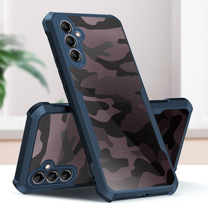 Mobizang Beetle Camouflage Back Cover for Samsung Galaxy M55 / F55 | [Military Grade Protection] Shock Proof Slim Hybrid Bumper Case (Blue)