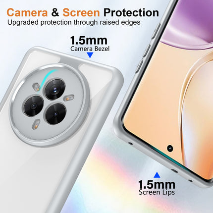 Mobizang Hawkeye Clear Back Cover for Realme 14 Pro 5G | Camera Lens Protector Shockproof Slim Clear Case Cover (Grey Sides)