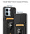 Kapa Bisen Back Cover for Redmi Note 13 Pro (5G) | Inbuilt Camera Slider Ring Stand and Card Pocket Shockproof Slim Bumper Back Case (Black)