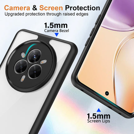 Mobizang Hawkeye Clear Back Cover for Realme 14 Pro 5G | Camera Lens Protector Shockproof Slim Clear Case Cover (Black Sides)
