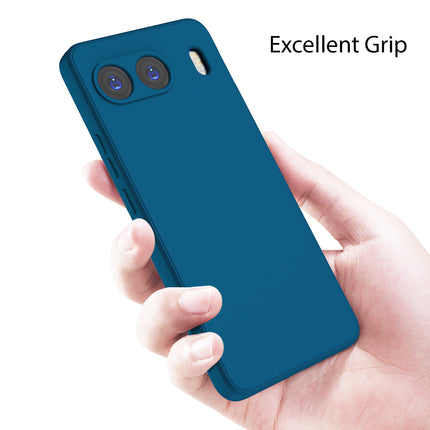 Mobizang Matte Protective Lens Flexible Back Cover for OnePlus Nord 4 | Slim Silicone with Soft Lining Shockproof Full Body Bumper Case (Blue)