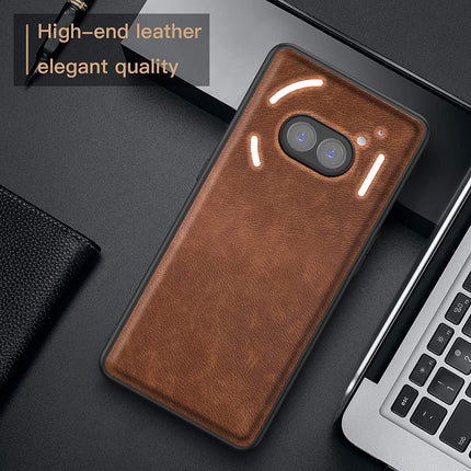 Kapa Tux Leather Back Cover for Nothing Phone 2A | Slim Shockproof Camera Protection Bumper Case (Brown)