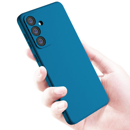 Mobizang Matte Protective Lens Flexible Back Cover for Samsung Galaxy M55 / F55 | Slim Silicone with Soft Lining Shockproof Full Body Bumper Case (Blue)