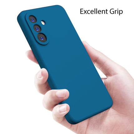 Mobizang Matte Protective Lens Flexible Back Cover for Samsung Galaxy A36 | Slim Silicone with Soft Lining Shockproof Full Body Bumper Case (Blue)