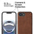 Mobizang Tux Leather Back Cover for Apple iPhone 16E | Slim Shockproof Camera Protection Bumper Case (Brown)