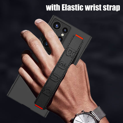 Mobizang Ultra Thin Band + Stand Back Case for Samsung S25 Ultra | Slim Camera Lens Protection Cover with Kickstand (Black)