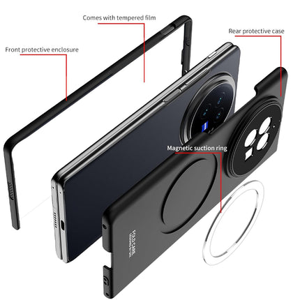Mobizang Ultra Thin Magsafe Ring Back Case for Vivo X Fold 3 PRO | Shockproof Slim Hard Protective Cover (Black)