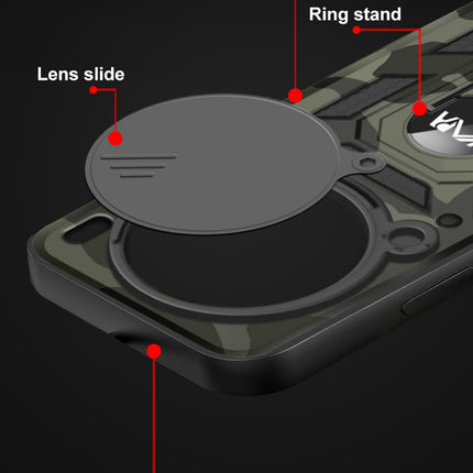 Kapa Tank Back Cover for Vivo X100 Pro (5G) | Inbuilt Ring + Slider Shockproof Lens Protection Bumper Back Case (Black)