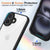 Mobizang Hawkeye Clear Back Cover for Apple iPhone 16 | Camera Lens Protector Shockproof Slim Clear Case Cover (Black Sides)