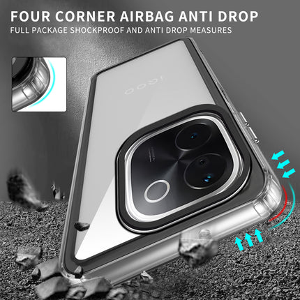 Mobizang Warrior Acrylic Clear Back Cover For Iqoo Z9S Pro (5G) | Slim Shockproof [Military Grade Protection] Hybrid Bumper Case (Transparent Sides)