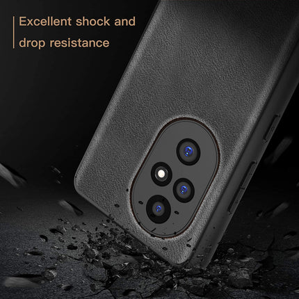 Mobizang Tux Leather Back Cover for Honor 200 Pro (5G) | Slim Shockproof Camera Protection Bumper Case (Black)