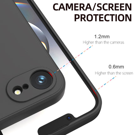 Mobizang Matte Protective Lens Flexible Back Cover for Apple iPhone 16E | Slim Silicone with Soft Lining Shockproof Full Body Bumper Case (Black)