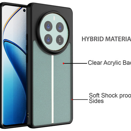 Mobizang Hawkeye Clear Back Cover for Realme 12 Pro / 12 Pro Plus | Camera Lens Protector Shockproof Slim Clear Case Cover (Black Sides)